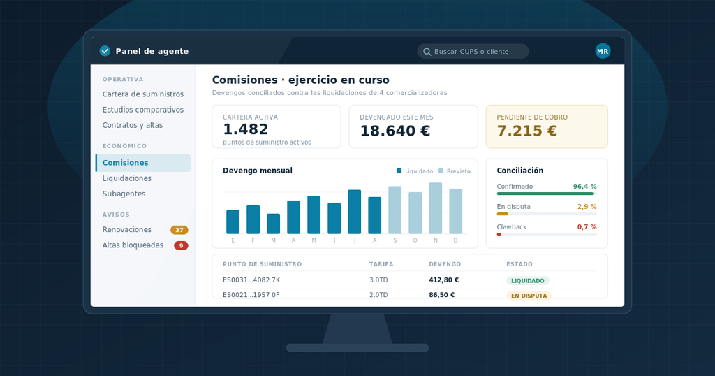 Software para agentes comercializadores de energía